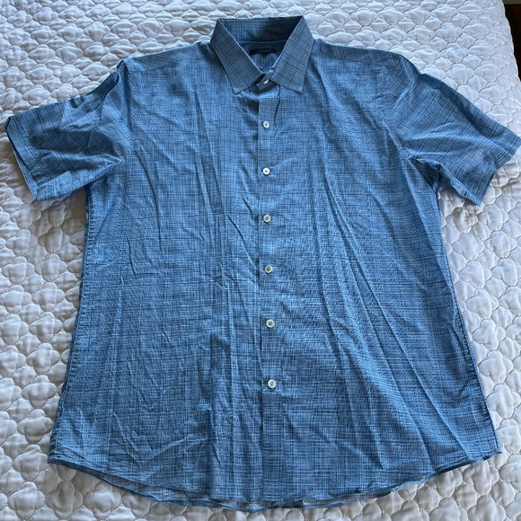 Zachary Prell Other - Zachary Prell Blue Short Sleeve Button Down Size Large